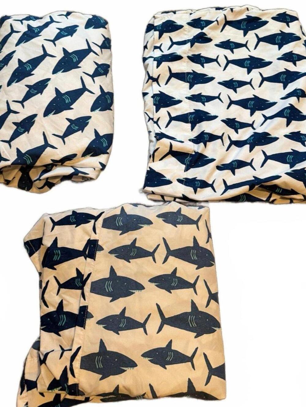 Pillowfort Shark Print Bedding Set Blue White - Full Size